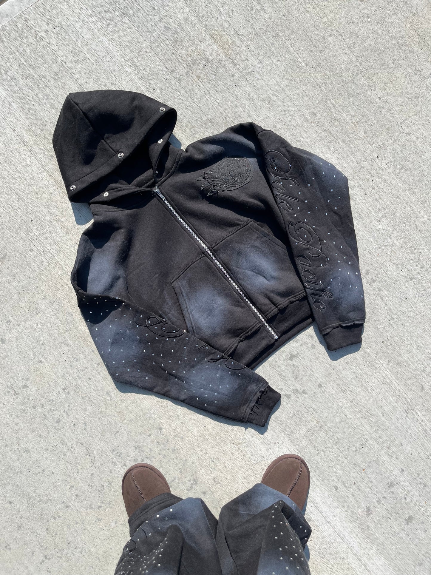 Onyx “Cursive” Zipup Hoodie