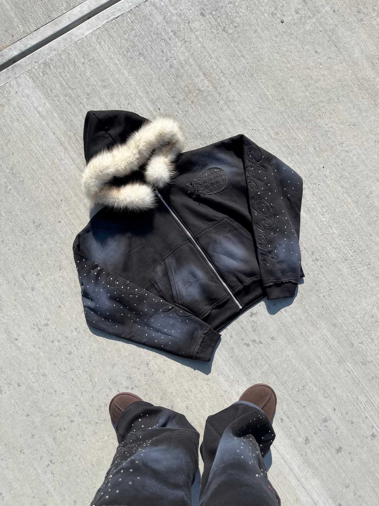 Onyx “Cursive” Zipup Hoodie