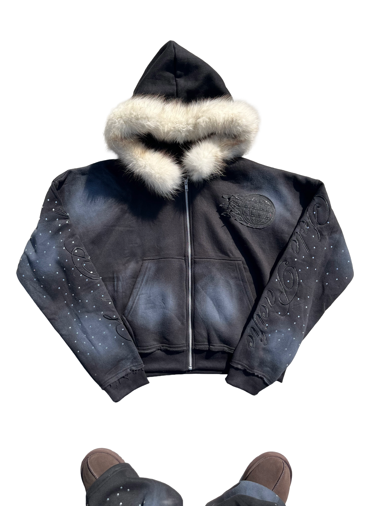 Onyx “Cursive” Zipup Hoodie