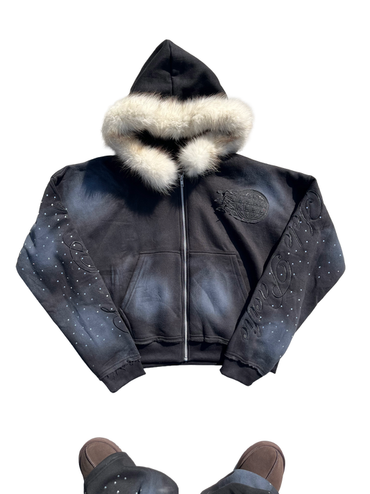 Onyx “Cursive” Zipup Hoodie